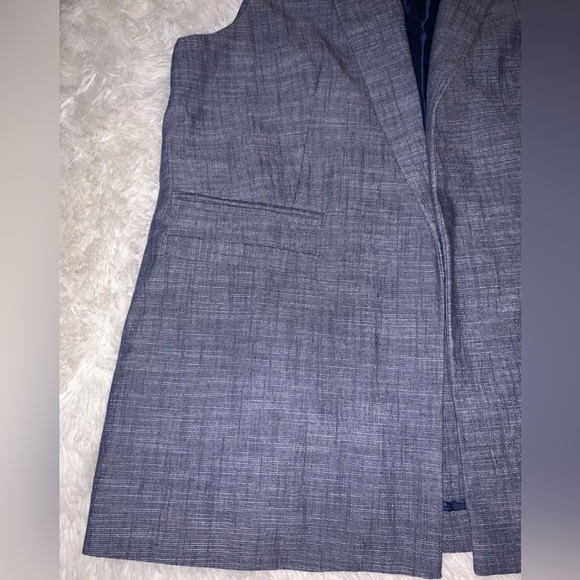 I. N. Studio Women’s Navy Blue Denim Like Vest Open Front w/ Collar Sz 8 NWT - Picture 3 of 12